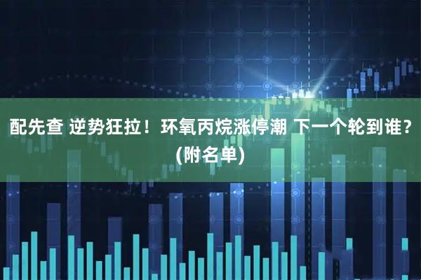配先查 逆势狂拉！环氧丙烷涨停潮 下一个轮到谁？(附名单)